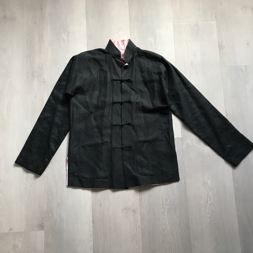 SHANGHAI TANG REVERSIBLE SILK FLORAL JACKET WOMENS 6